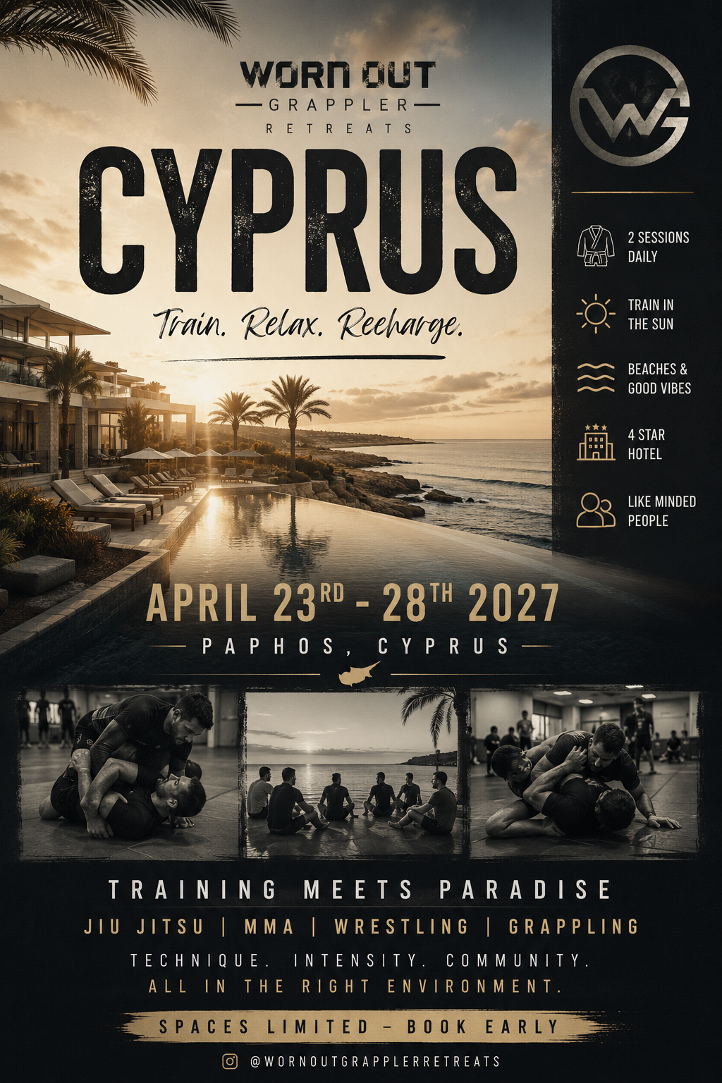 Paphos, Cyprus April 23rd-28th 2027 FULL PACKAGE All single private rooms PAY IN FULL OPTION